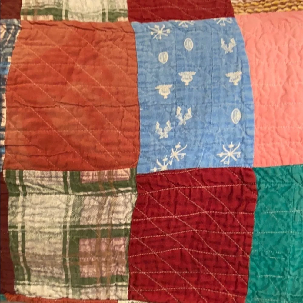 Vintage Handmade Pieced Quilt Reversible